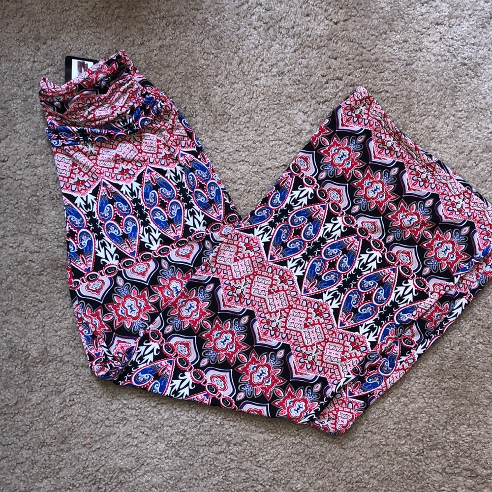 Flowy multicolored wide leg pants